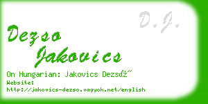 dezso jakovics business card